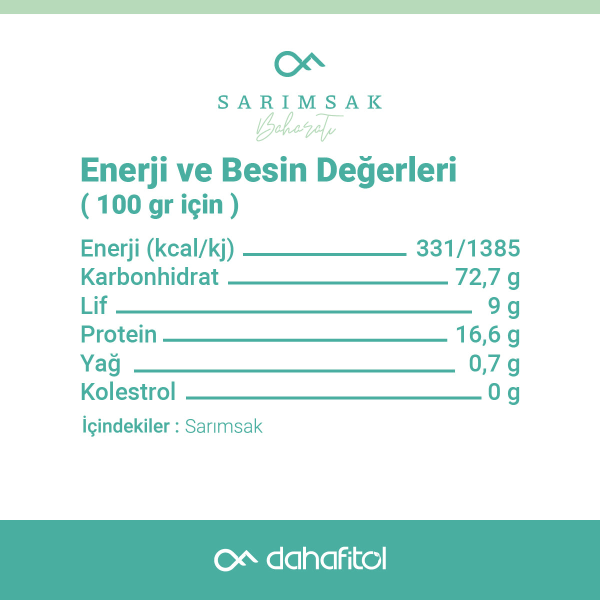 Sarımsak Baharatı 120 GR