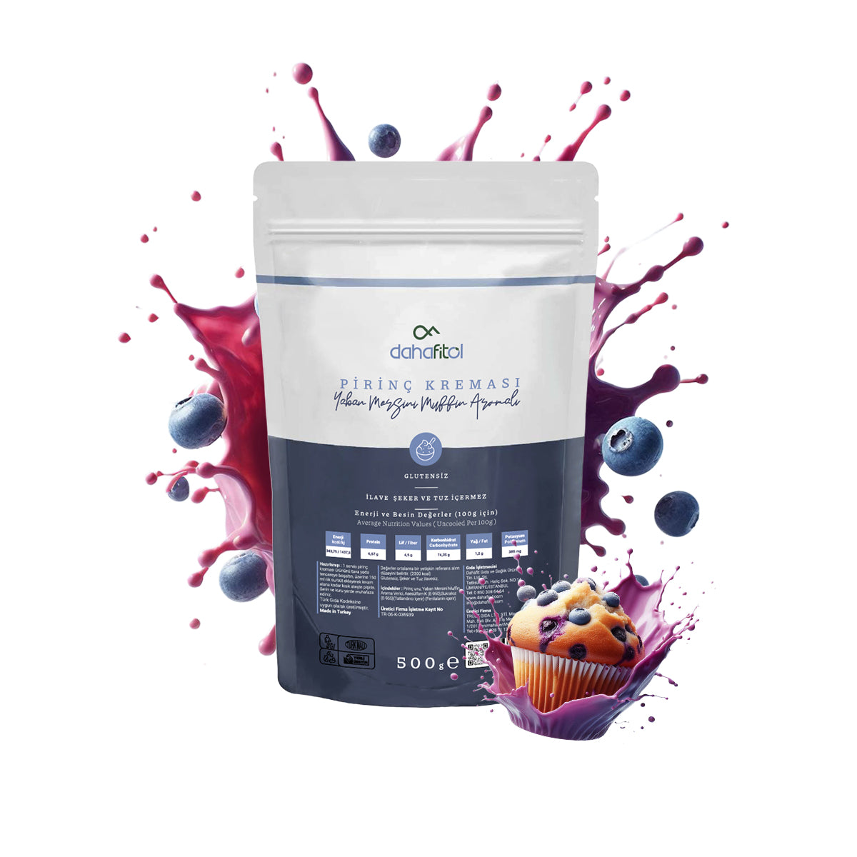 Yaban Mersini Muffin Aromalı Pirinç Kreması 500 GR