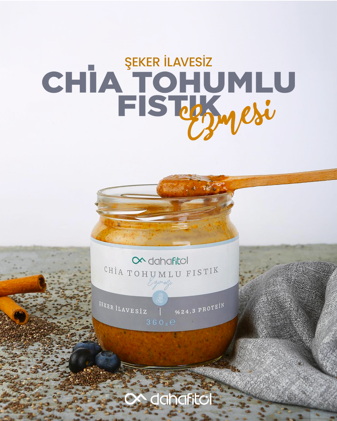 Chia Tohumlu Fıstık Ezmesi 360 GR