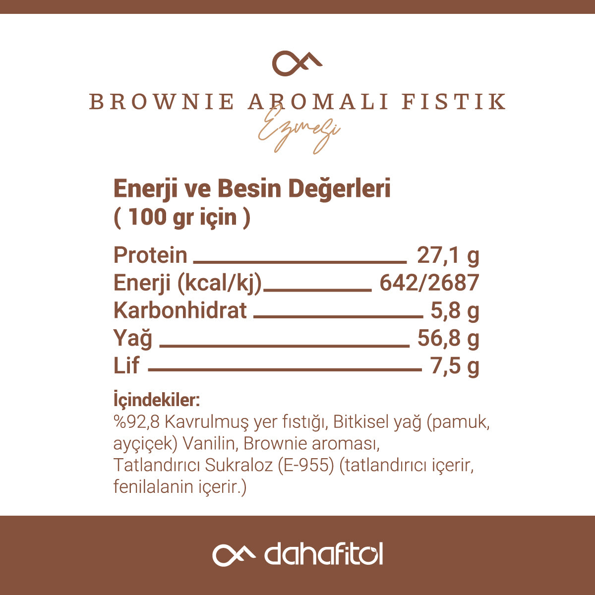 Brownie Aromalı Fıstık Ezmesi 360 GR