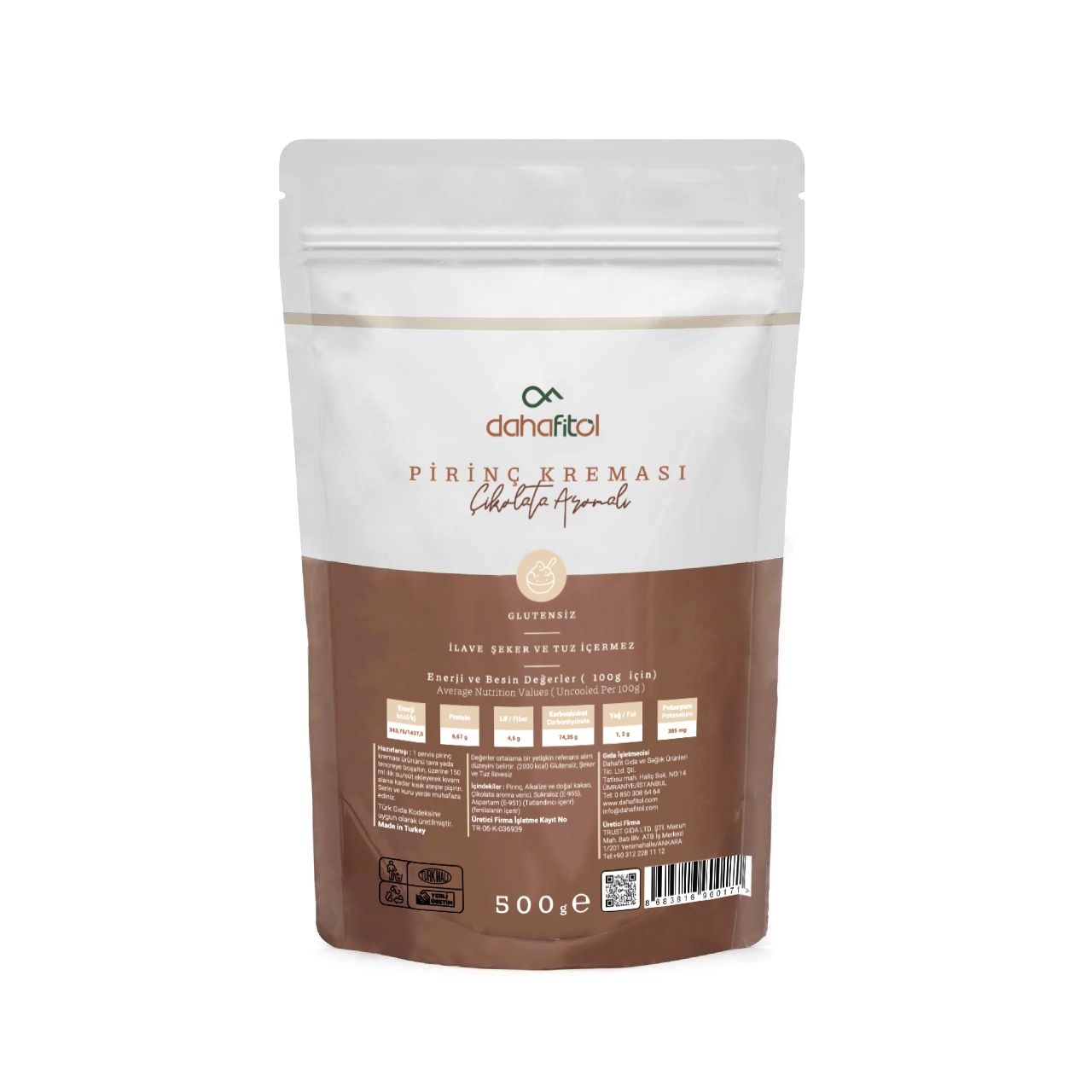 Çikolata Aromalı Pirinç Kreması 500 GR