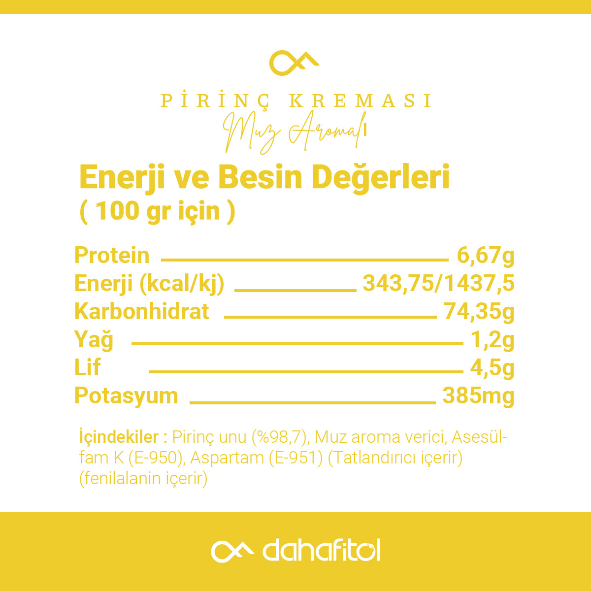 Muz Aromalı Pirinç Kreması 500 GR