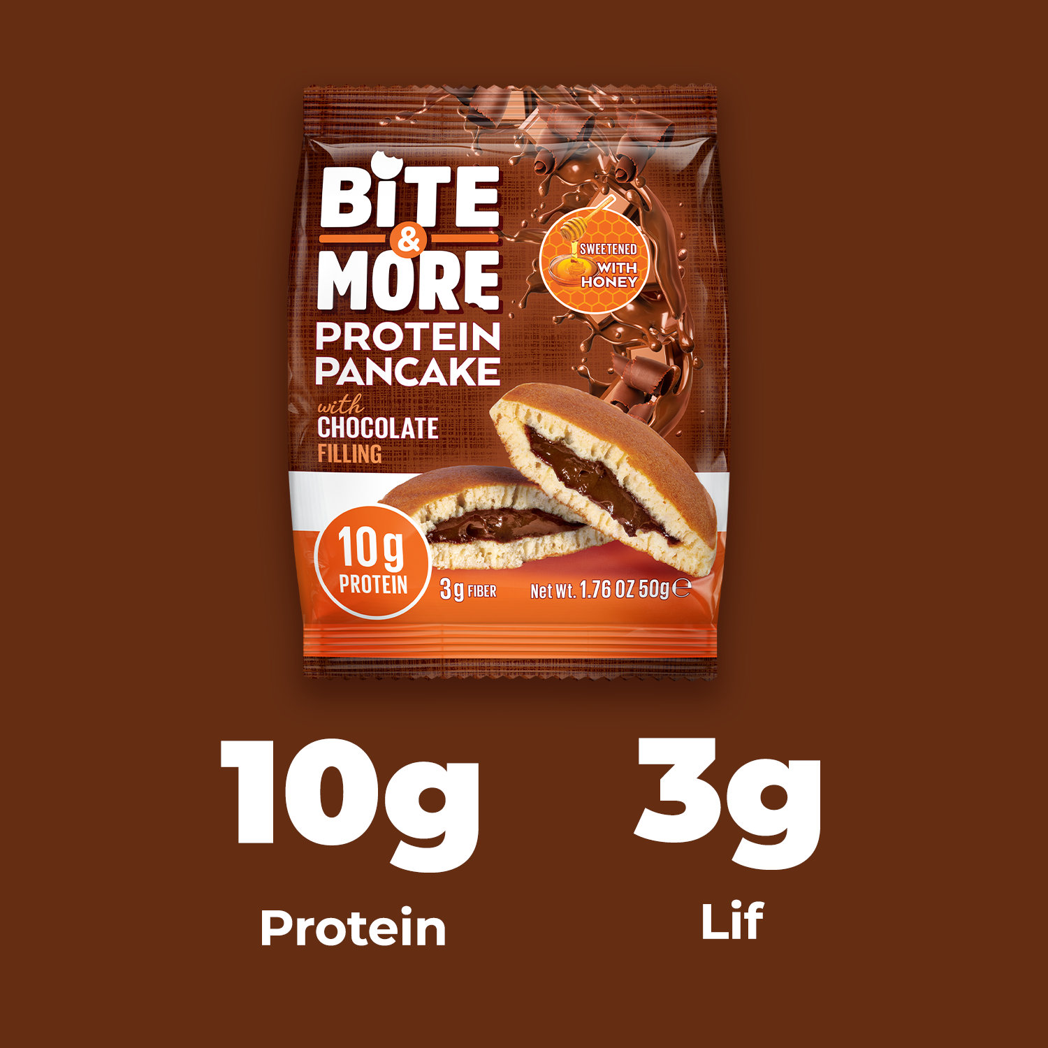 Bite & More Protein Pancake 50 GR - Chocolate Cream 12 Adet