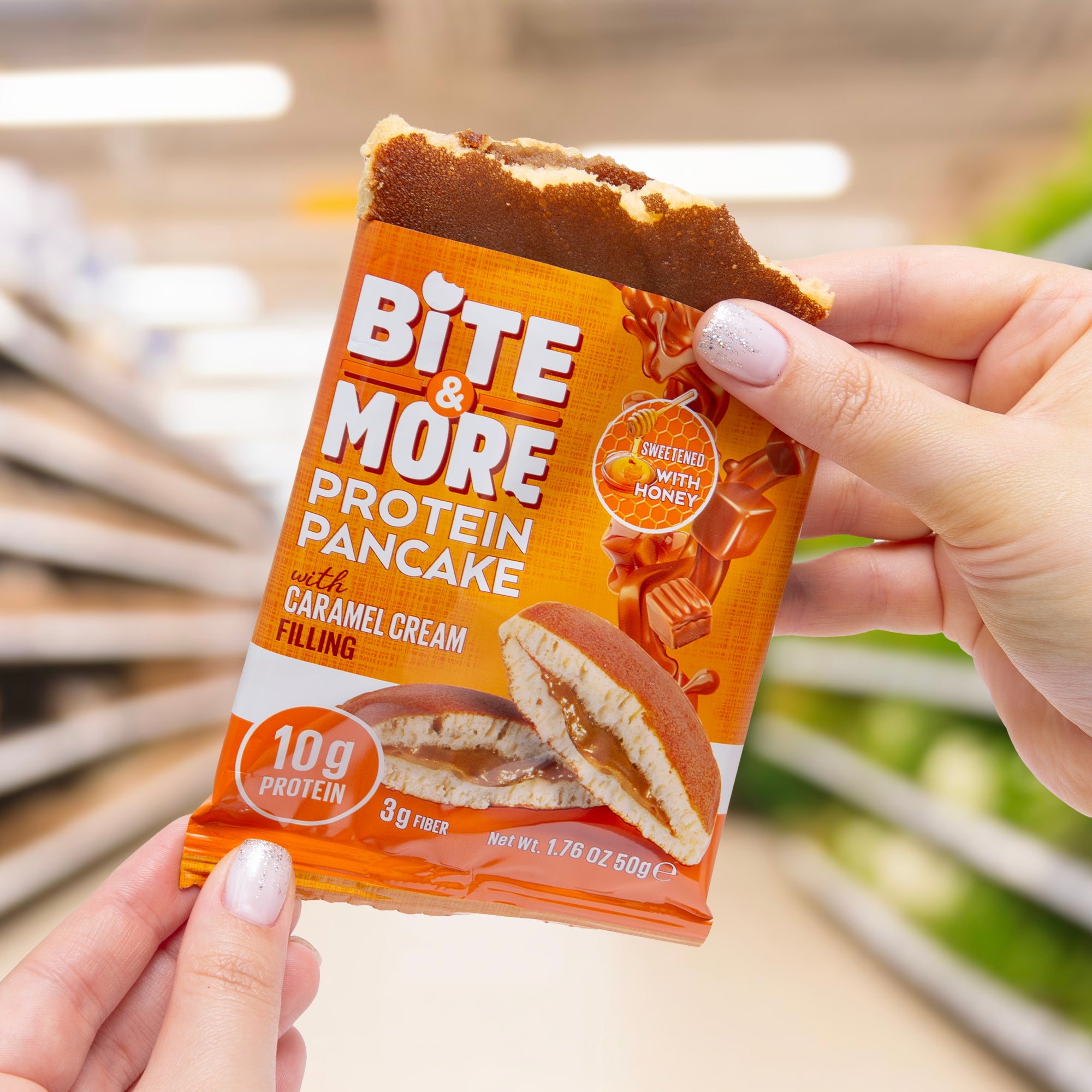 Bite & More Protein Pancake 50 GR - Caramel Cream 12 Adet