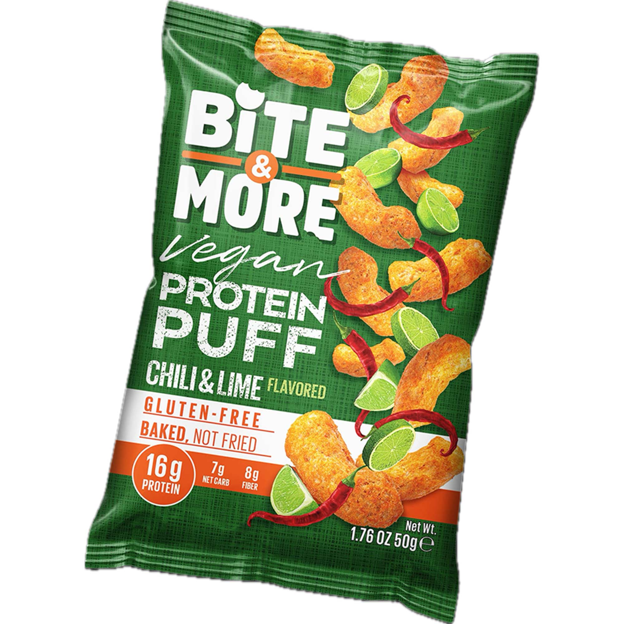 Bite & More Proteinli Vegan Cips 50 GR - Chili & Lime