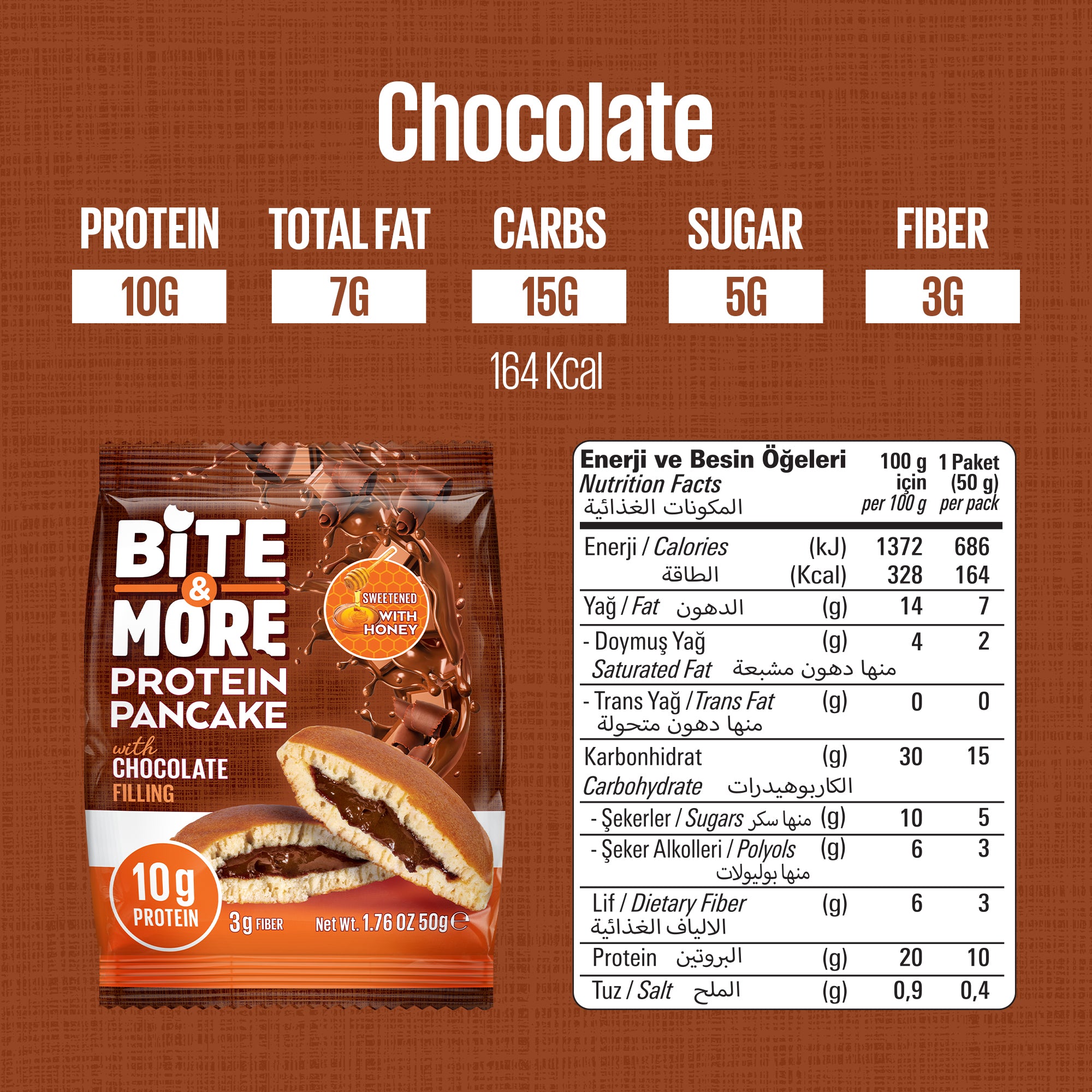 Bite & More Protein Pancake 50 GR - Chocolate Cream