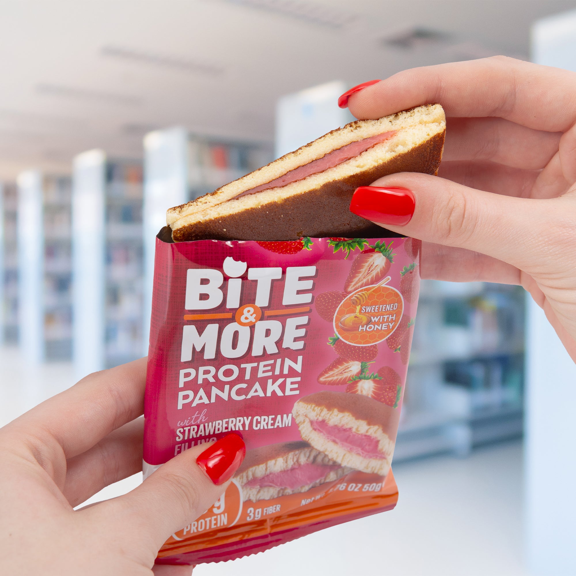 Bite & More Protein Pancake 50 GR - Strawberry 12 Adet