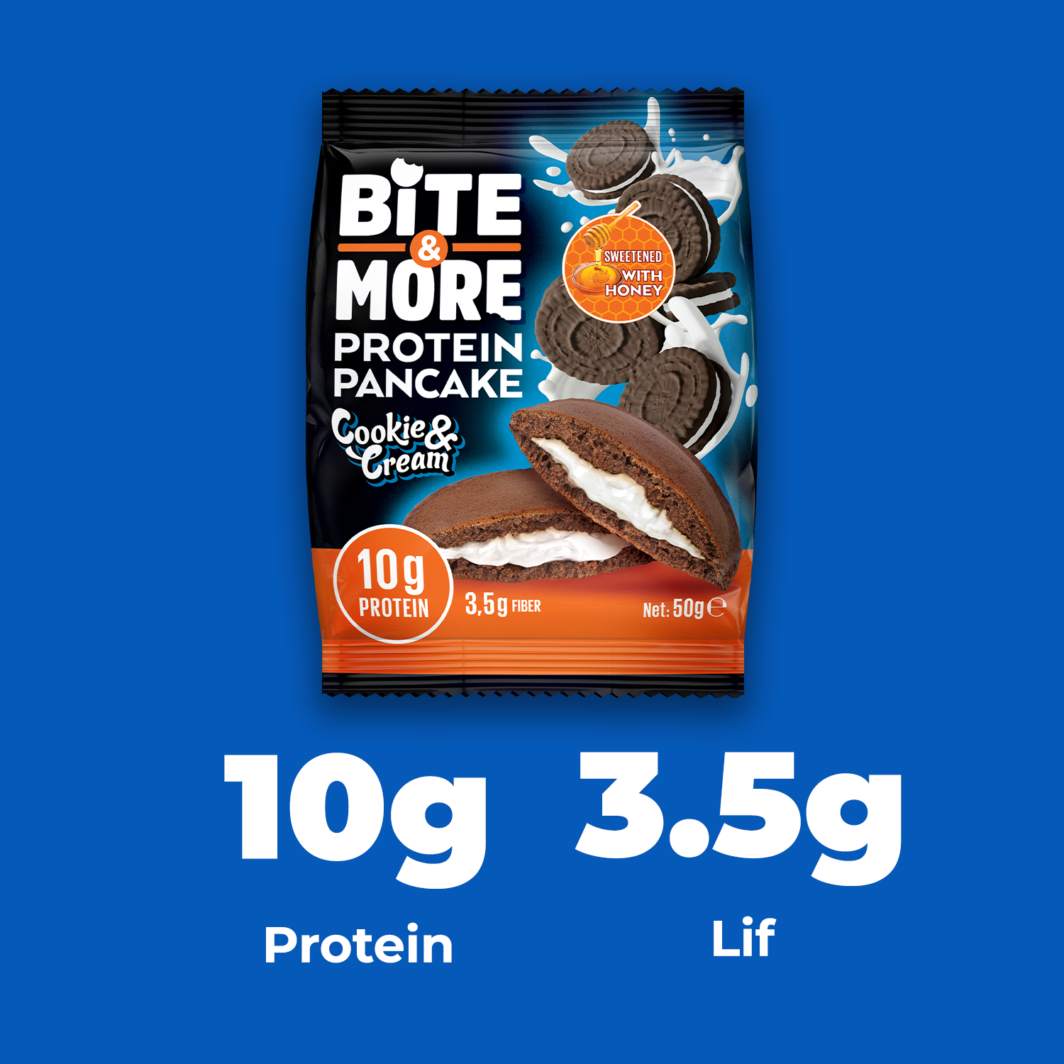 Bite & More Protein Pancake 50 GR - Cookie Cream 12 Adet