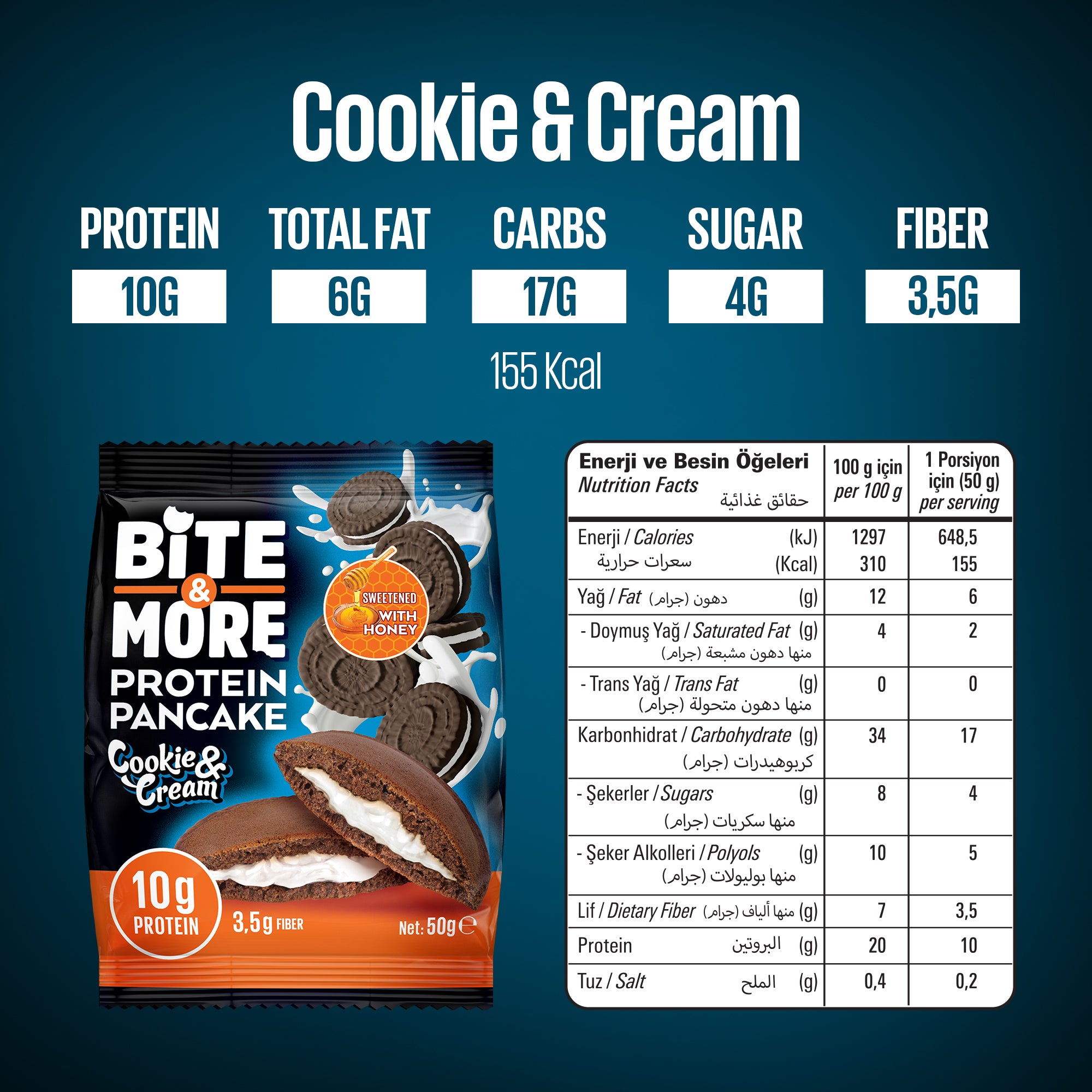 Bite & More Protein Pancake 50 GR - Cookie & Cream