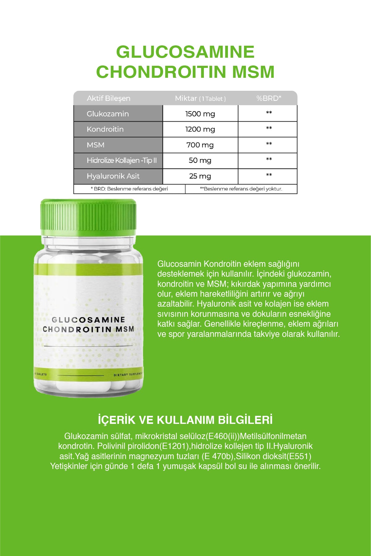Glucosamine Chondroitin MSM 60 Tablet