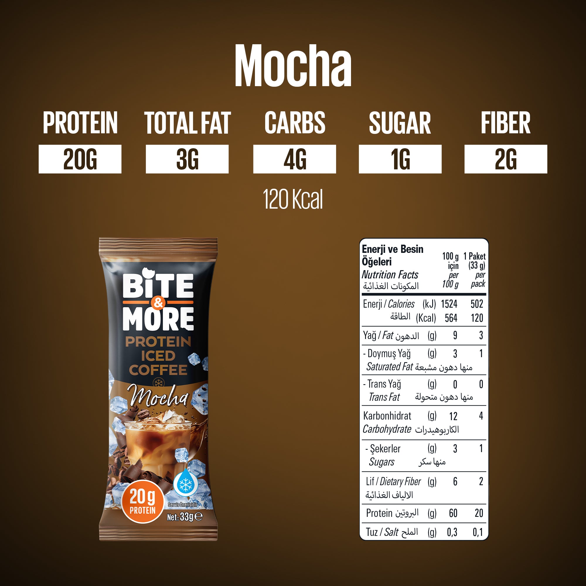 Bite & More Protein Iced Coffee 33 GR 10'Lu - Mocha