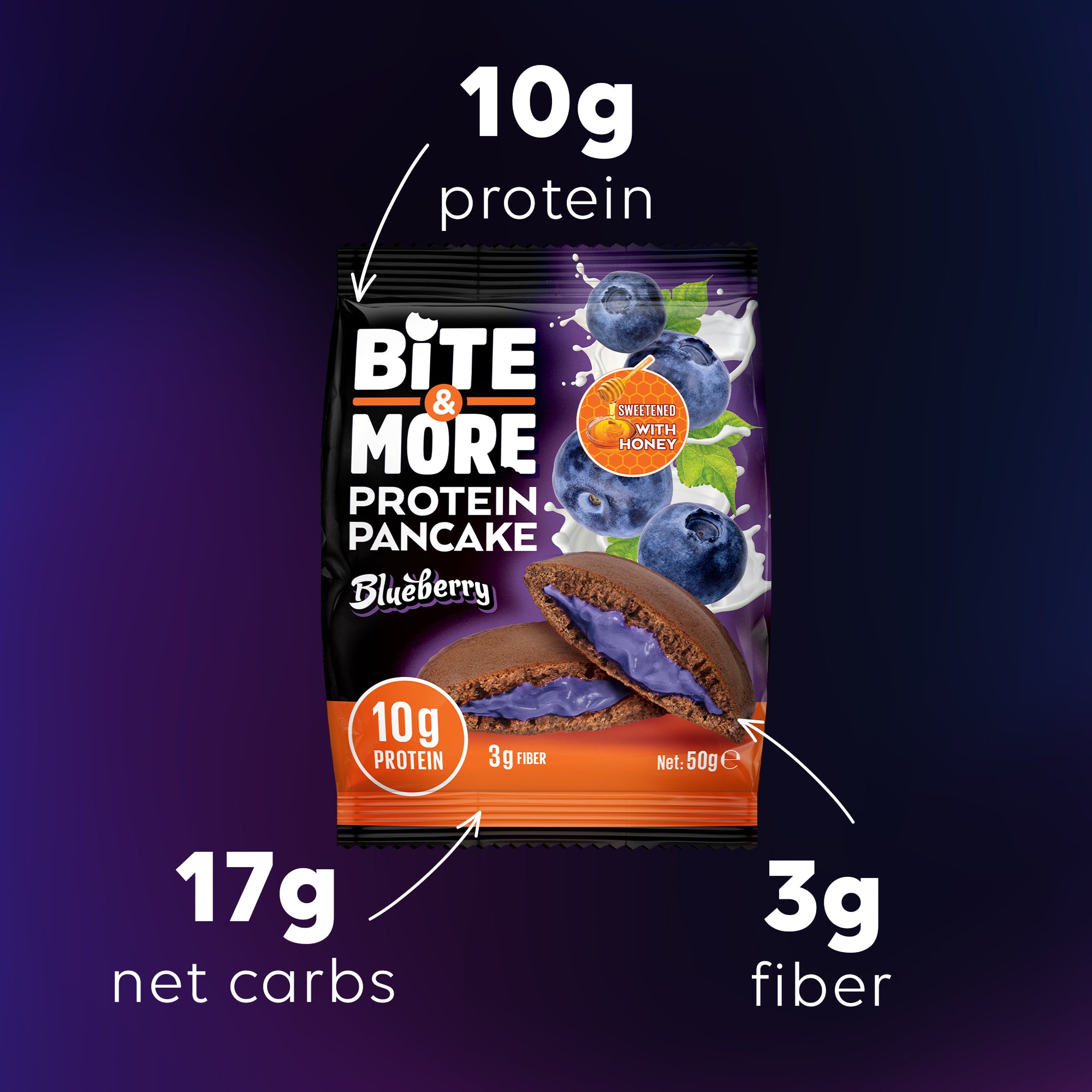 Bite & More Protein Pancake 50 GR - Blueberry