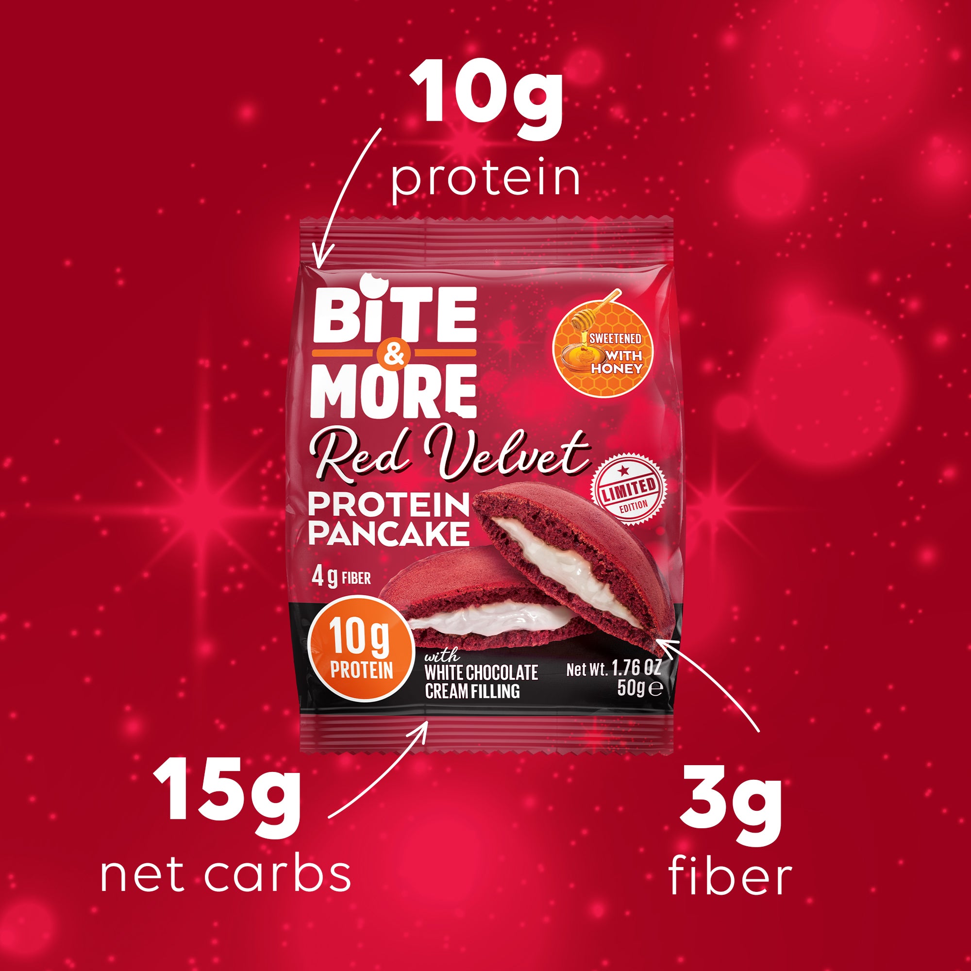 Bite & More Protein Pancake 50 GR - Red Velvet