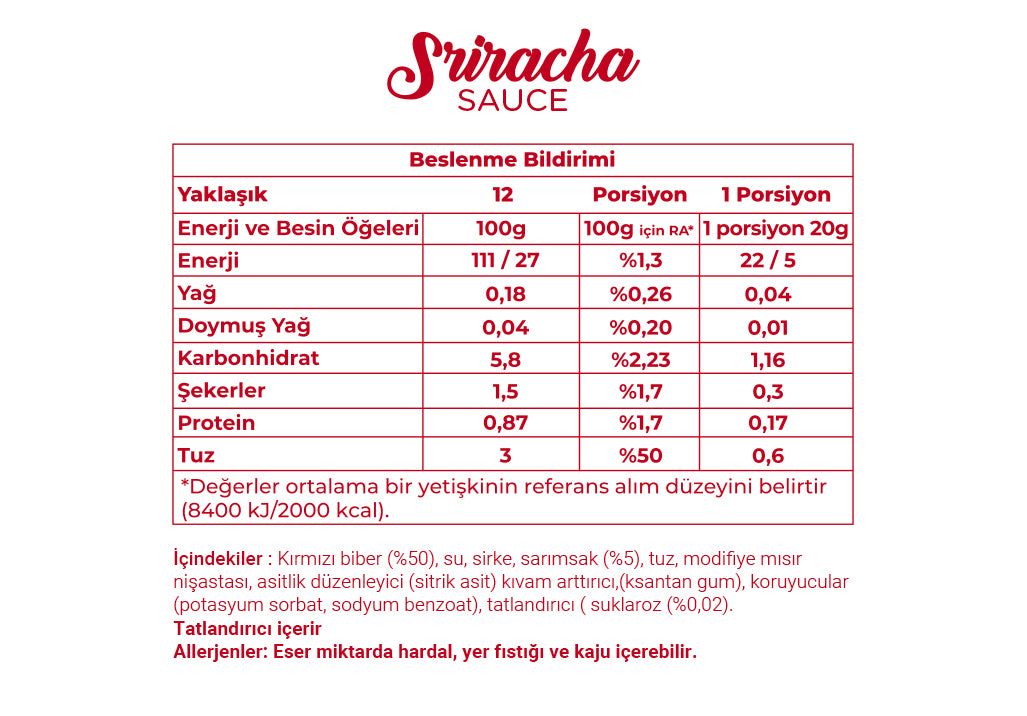 Sriracha Sos 260 GR