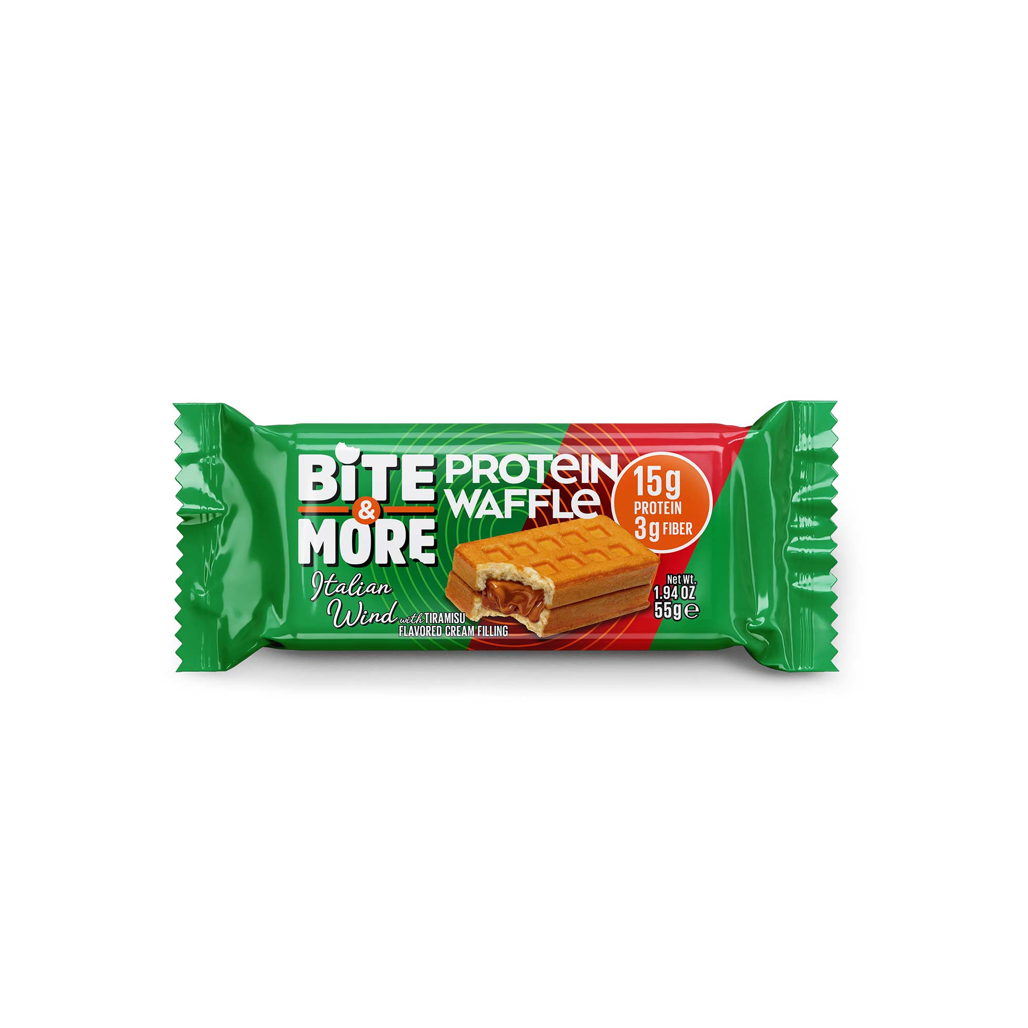 Bite & More Protein Waffle 55 GR - Tiramisu - 12 Adet