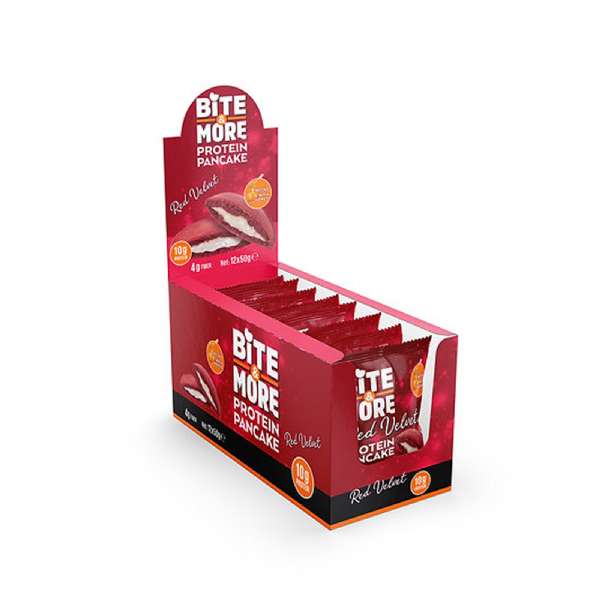 Bite & More Protein Pancake 50 GR - Red Velvet - 12 Adet