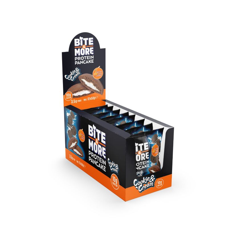 Bite & More Protein Pancake 50 GR - Cookie & Cream - 12 Adet