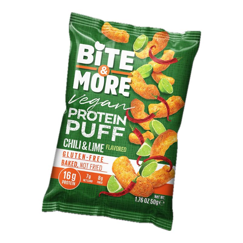 Bite & More Proteinli Vegan Cips 50 GR - Chili & Lime