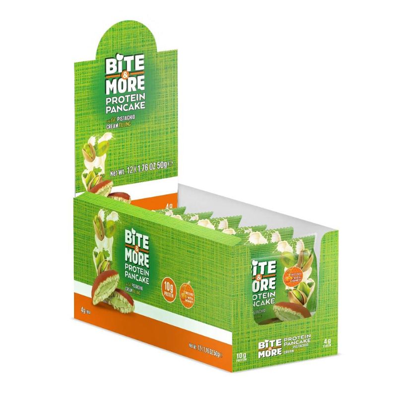 Bite & More Protein Pancake 50 GR - Pistachio Cream - 12 Adet