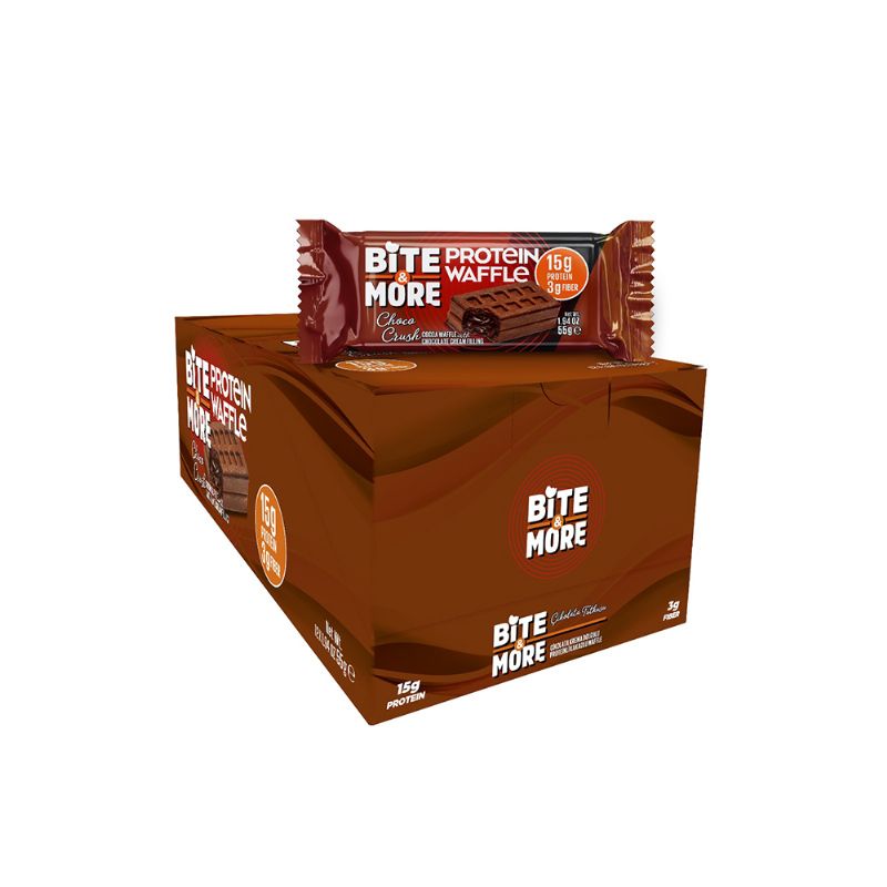 Bite & More Protein Waffle 55 GR - Double Choco - 12 Adet