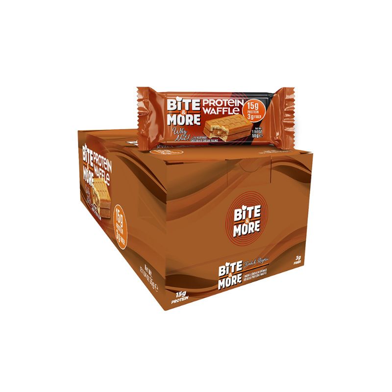Bite & More Protein Waffle 55 GR - Hazelnut - 12 Adet